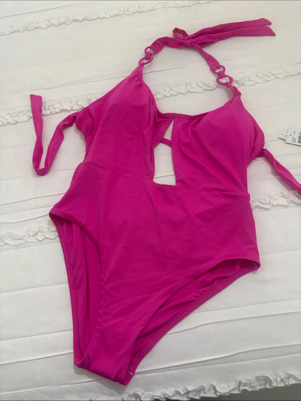 Trina Turk Hot Pink Halter One-Piece Swimsuit